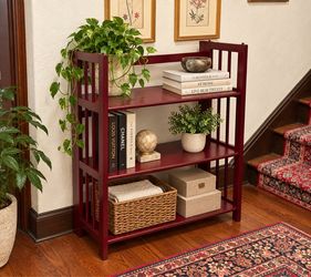 Red Wood 3-Shelf Bookcase