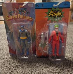Batman Super Friends and Masked Joker McFarlane Toys 6" figures, NEW!