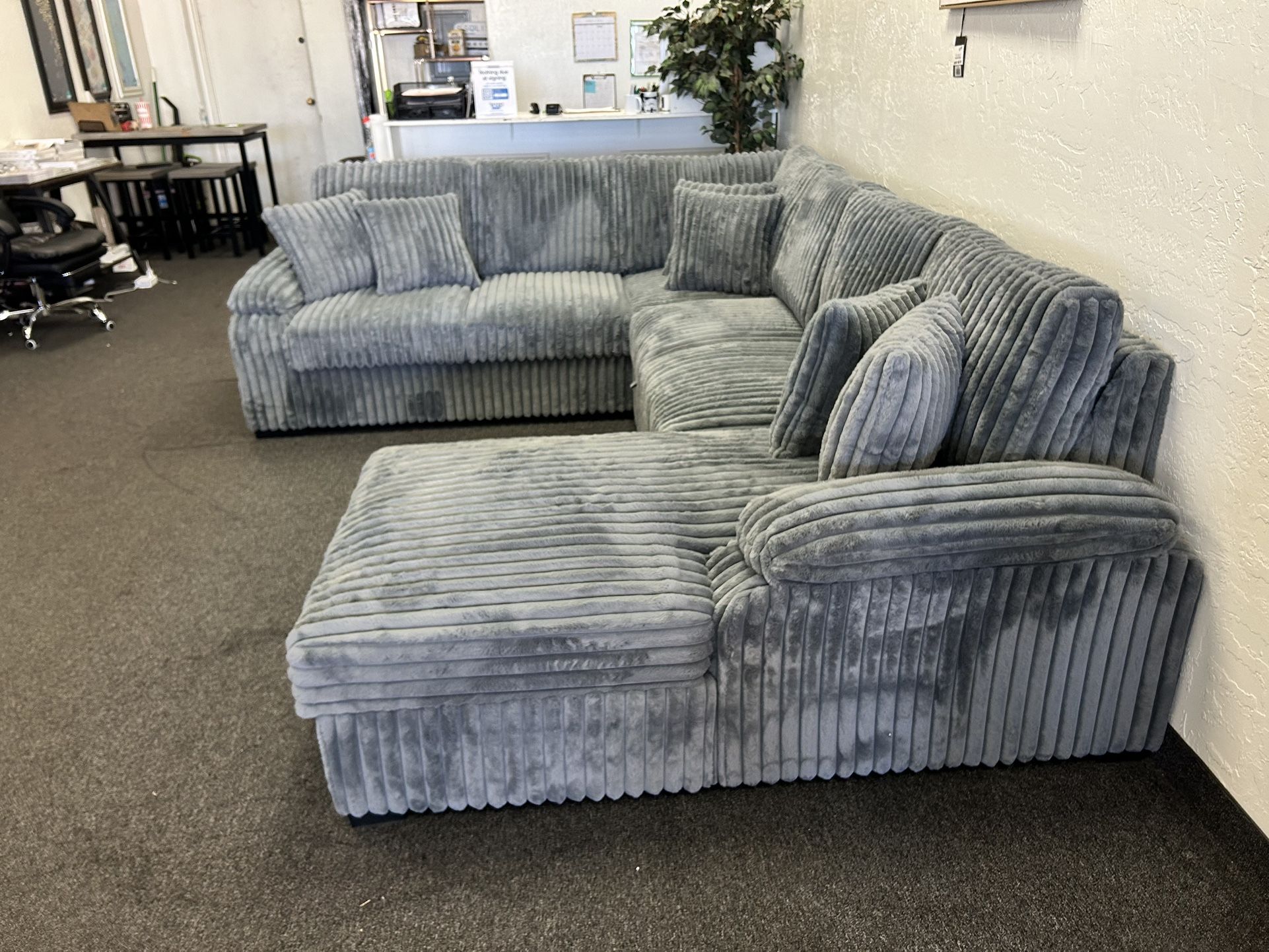 Large Light Grey Sleeper Sofa With Storage Chaise