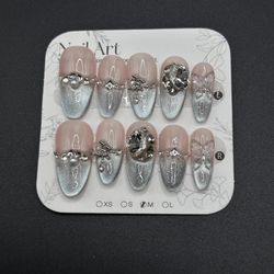 Press On Nails Handmade Size M Reusable 