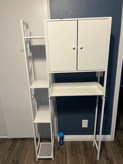 Above toilet shelf