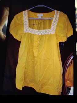A  Nice Women's Sexy Yellow &White Top