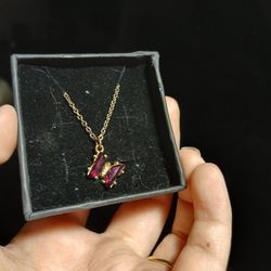 Purple Butterfly Neckalace 
