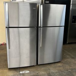 Whirlpool Stainless Steel Top Freezer Refrigerator Apartment Size 