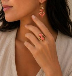Gold coral set, hand crafted in Hawaii