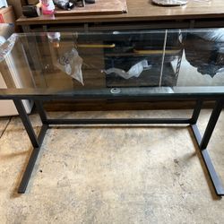 Glass And Metal Desk