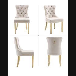  New In Box 4 Chairs. Ivory Gold. 