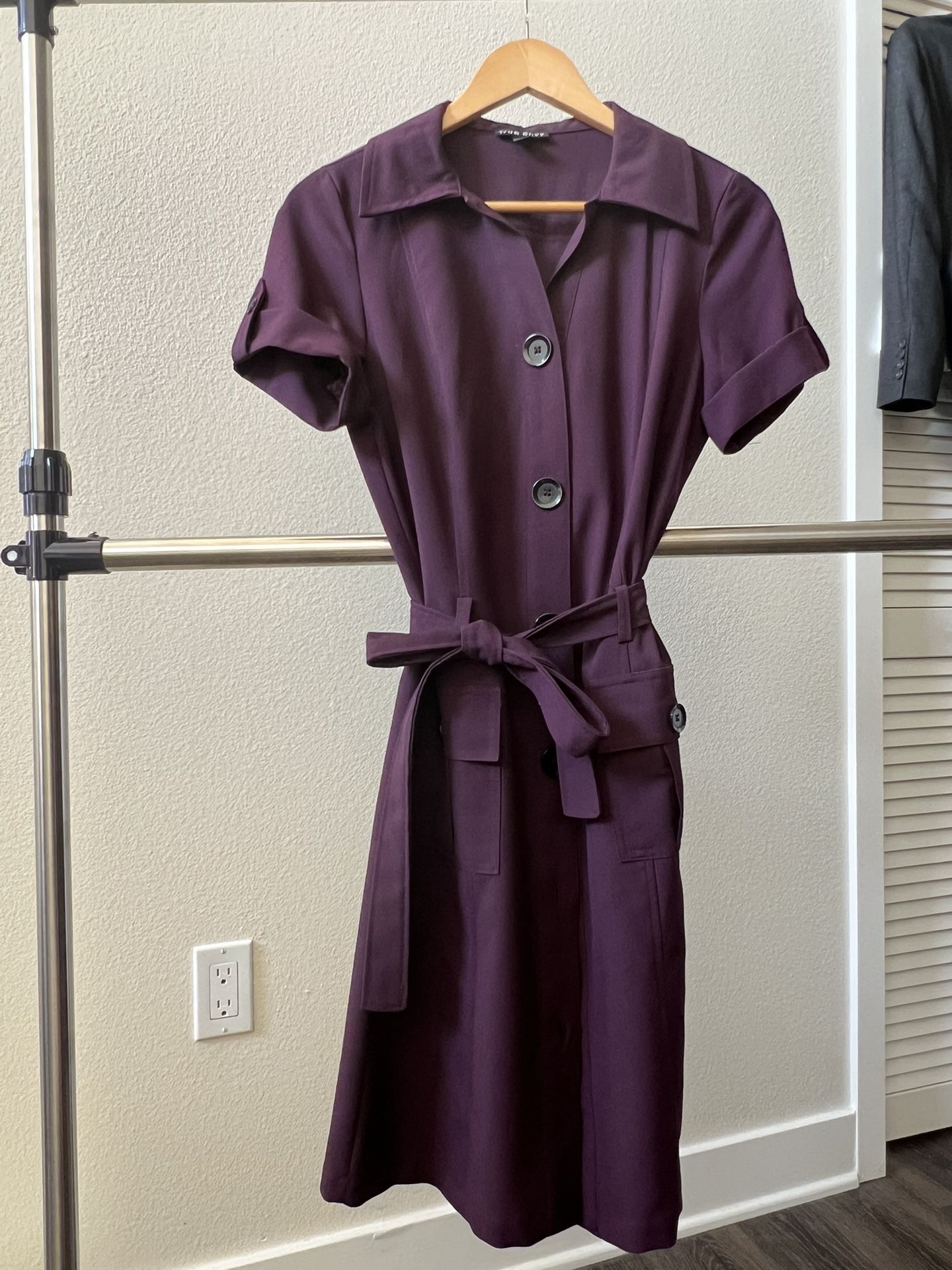 Purple Knee Length Cargo Style Dress 