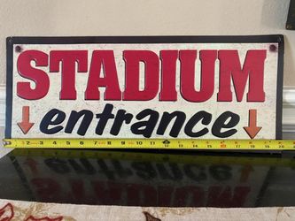 Retro Stadium Entrance Sign Art - Aluminum 20"x8"