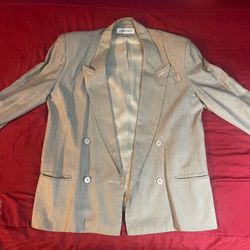 🔥 Argenti Women’s Size 14 Skirt Suit – Beige/Taupe – Like New