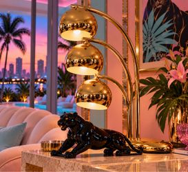 Brass “Eyeball” Table Lamp style by Robert Sonneman — 1970s Waterfall Design