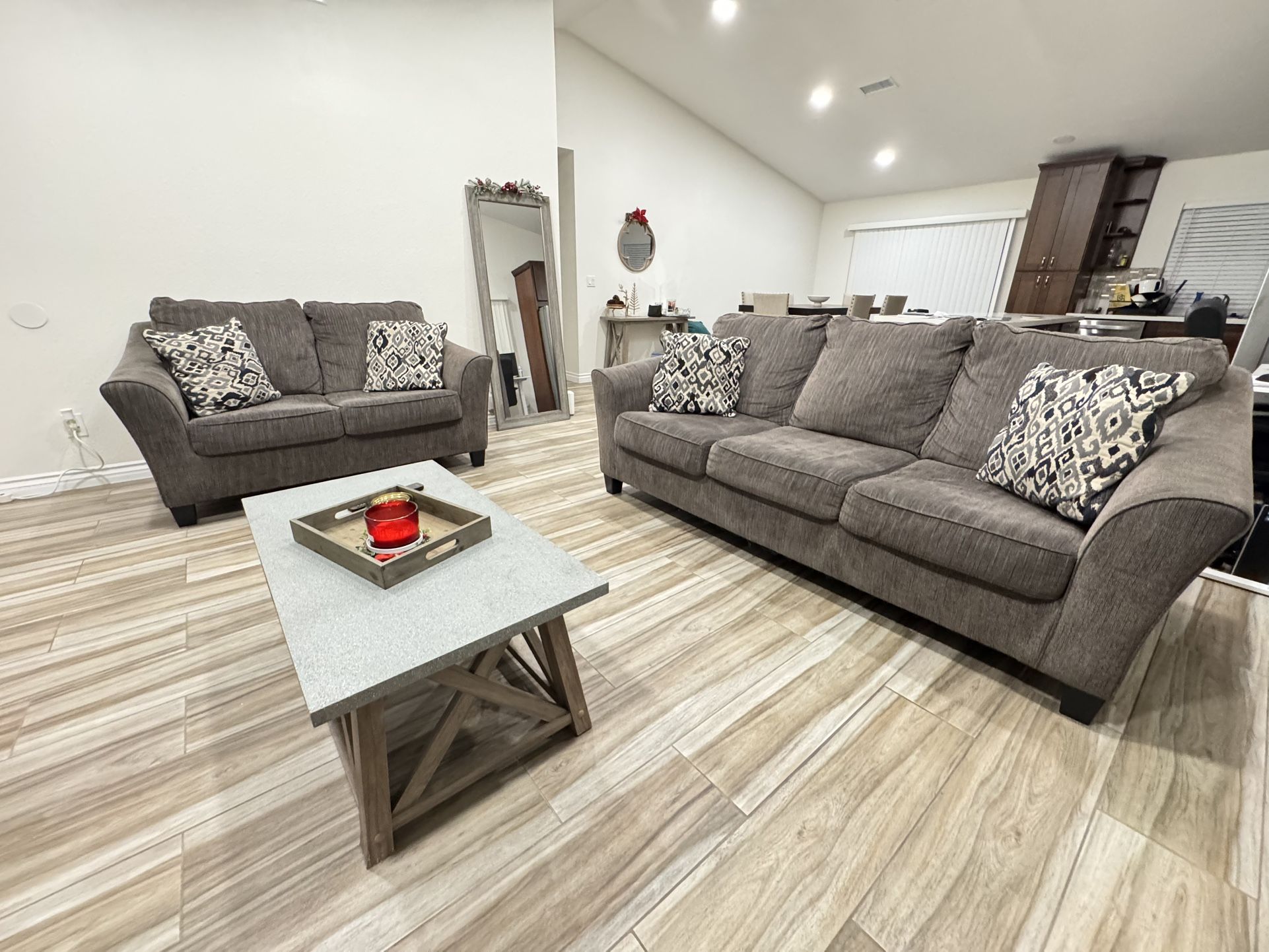 Gray Sofa & Loveseat