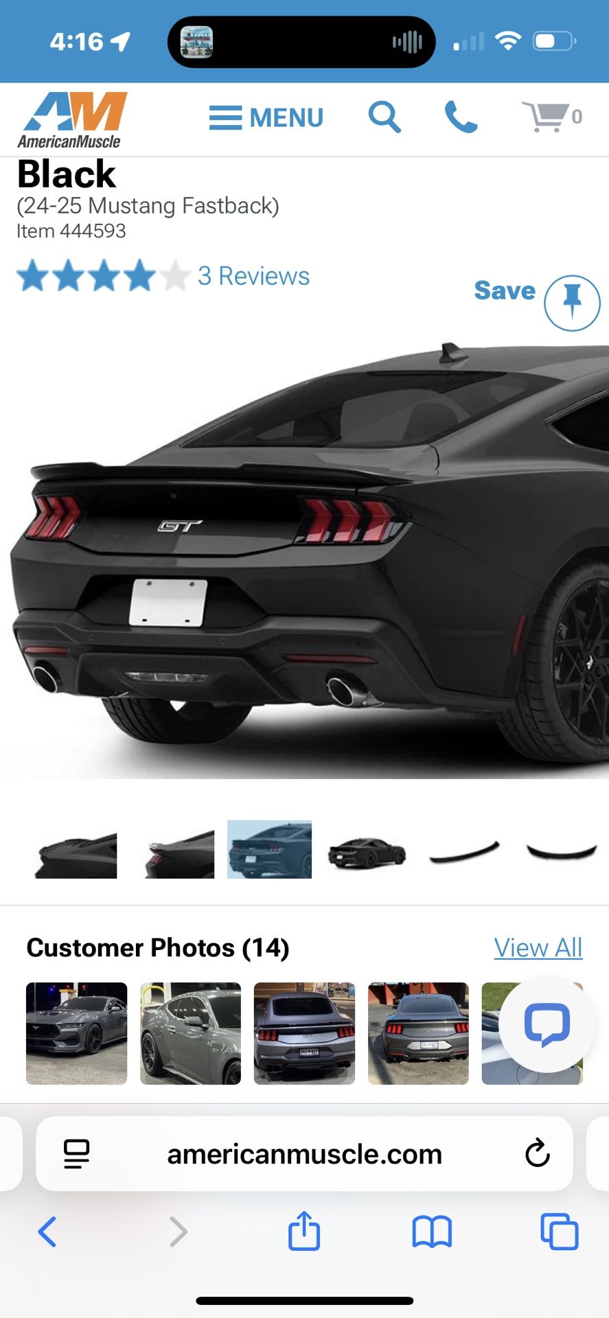 2024-2025 Ford Mustang Rear Spoiler
