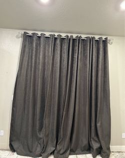 Dark Gray Grommet Blackout’s Drapes 4 Panels