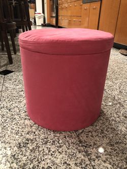 Pink Storage Ottoman