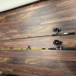 Two Fishing Rods And Reels 