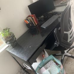 Black Desk And Chair