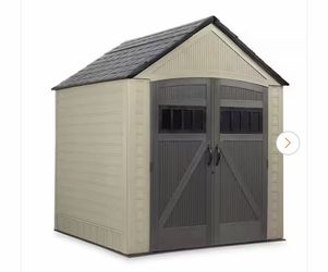 7-ft. X 7-ft. Roughneck Brown Gable Resin Outdoor Storage Shed