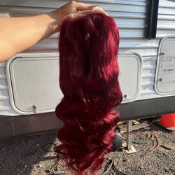 13x6 Burgundy Body Wave 28 Inch 