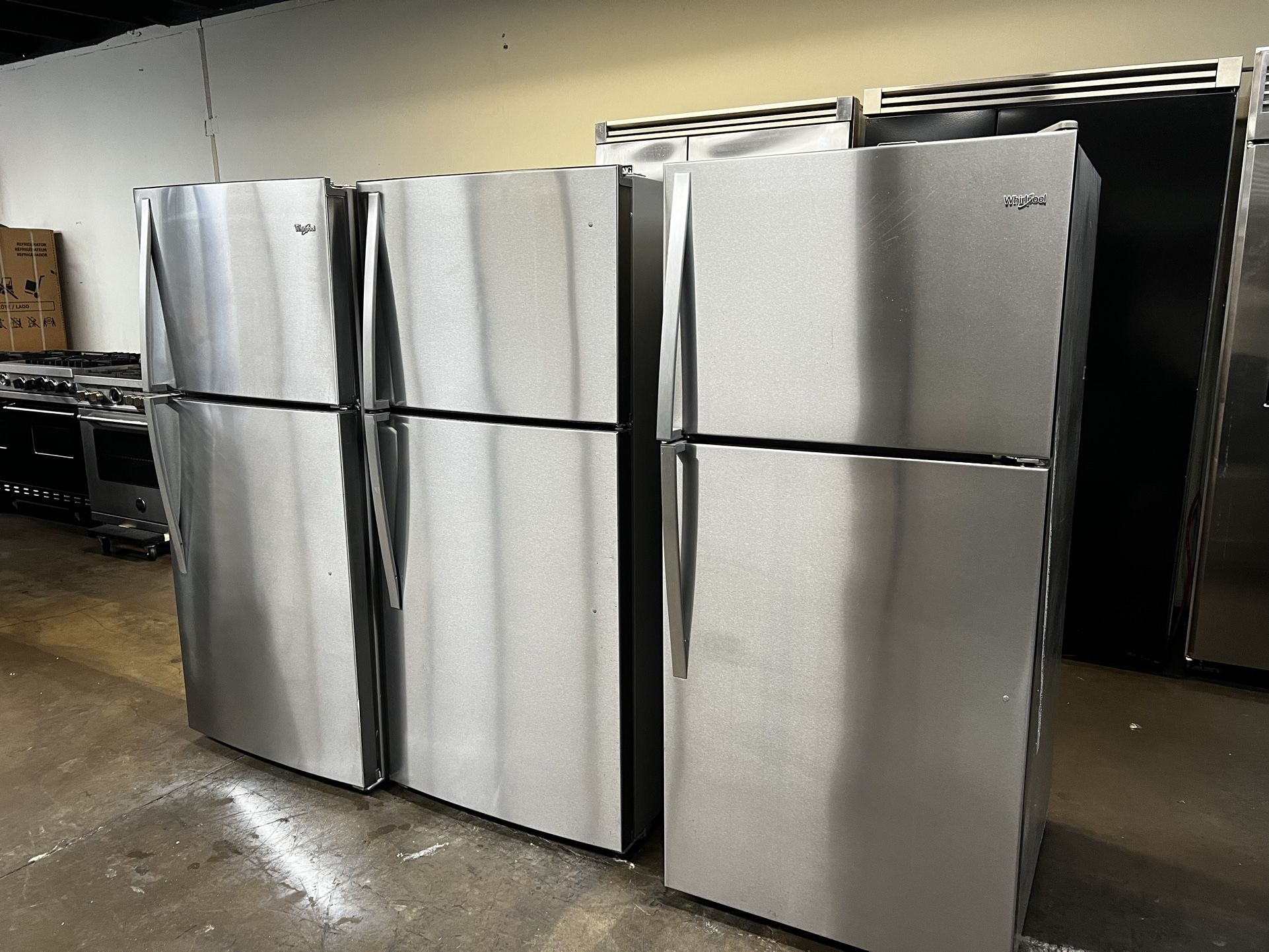 Whirlpool Stainless Steel Top Freezer Refrigerator Apartment Size
