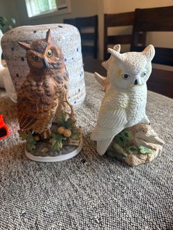 Vintage porcelain owls $15 for both