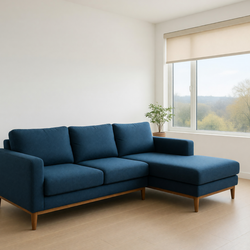 Good Condition Jolene Fabric Blue Sofa 113 Inch 5 Seater - Scottsdale, AZ