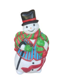 Vintage Santas Best Blow Mold Frosty the Snowman Carrot Lighted Christmas 43"  Unfortunately I broke off his nose.  Some minor scuffs and rubs.  Repla