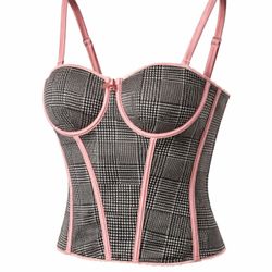 Christian Dior Corset- Houndstooth w/pink details 