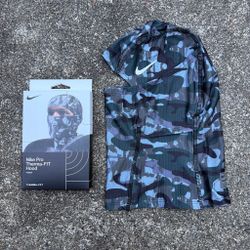 Camouflage blue Nike therma fit hood