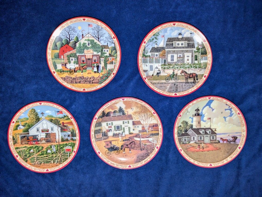 Hometown Memories Plates by Charles Wysocki (5 Plates)