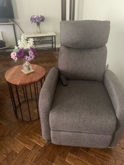 Gray Reclining Massage Lounge Chair with Remote