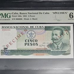 5 Pesos 1991 Cuba Specimen