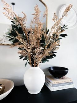 4 artificial real touch boho golden harvest pampas stems extra tall