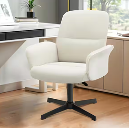 Homy Casa THOMASINA RELAX Adjustable Swivel Bar Stool Chair, White Bouclé Upholstery, Plywood Frame Open Box