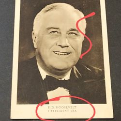 Very Vintage Franklin Roosevelt Postcard Stamped 