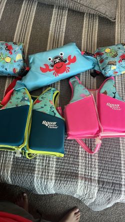 Toddler Swim Vests Lot - Puddle Jumper + 2 Aqua Swim Vests - 30-50 lbs