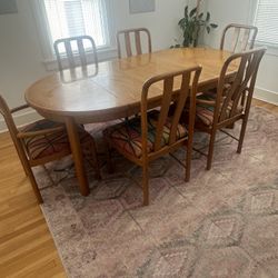 Kitchen table With 2 Leafs 6 Chairs
