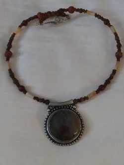Earthtone Tribal Themed Handcrafted Choker Necklace 7" Diameter