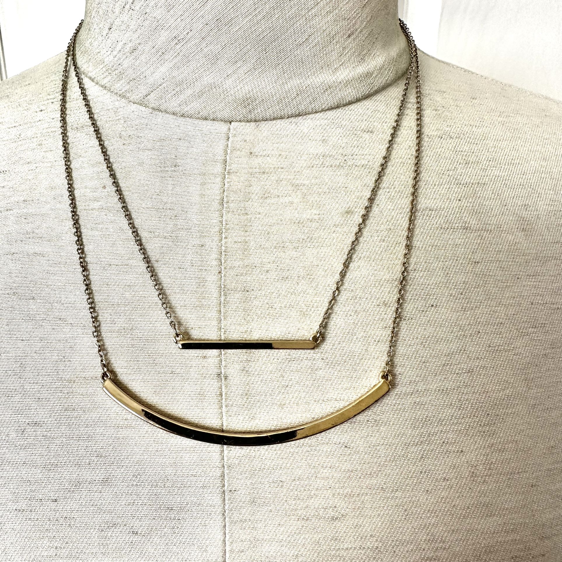 Loft Gold Tone Double Chain Necklace