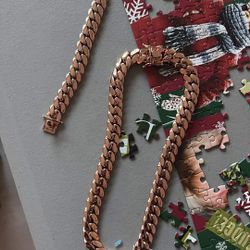 ROSE GOLD CUBAN SET 15mm