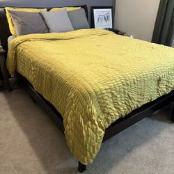 Queen Size Bed Frame + Mattress+ Night Stands