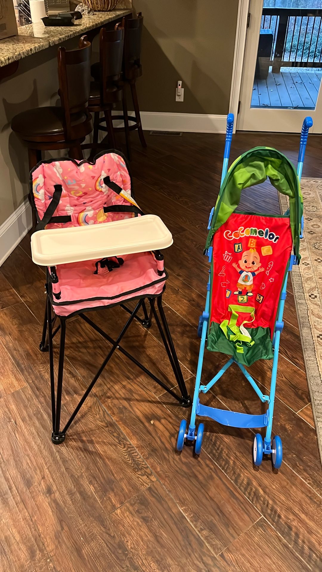 High chair and stroller