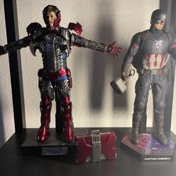 Hot Toys Endgame Captain America And Mark V Suit Up Deluxe Iron Man