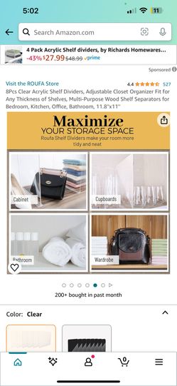 Acrylic Shelf Dividers