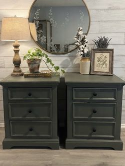 XL Solid Wood Rustic Modern Farmhouse Nightstands (Pair)- local delivery available