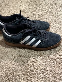 adidas Busenitz Men's Black Suede Low Top Lace-Up Sneakers Gum Rubber Sole
