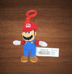 SUPER MÁRIO WORLD OF NINTENDO BACKPACK CLIP ON PLUSH HANGER KEY CHAIN STUFFED TOY 4”