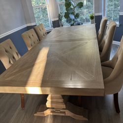  Solid Wood Dining Table – Farmhouse Style