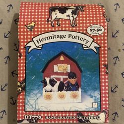 Vintage Hermitage pottery polystone Barn magnet