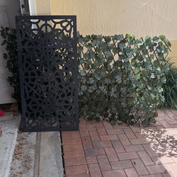 Greenery Screen And Black Decorative Panel